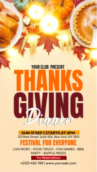 Orange Maximalist Thanksgiving Dinner Party Invite Template  Instagram Story