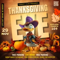 Orange Maximalist Thanksgiving Instagram Post Instagram-Beitrag template