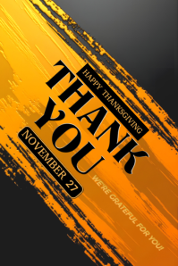 Orange Maximalist Thanksgiving Thank You Poster template