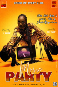 Orange Maximalist This Image Is A Vibrant And Edgy Flyer For A "music Party" Pinterest Graphic template
