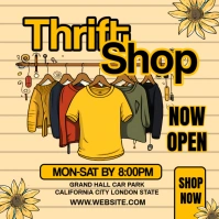 Orange Maximalist Thrift Shop Promotion Template Instagram Post
