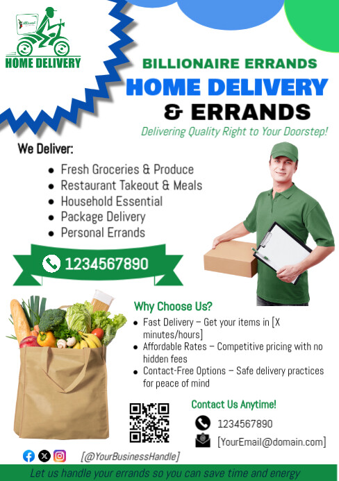 Orange Maximalist Transport Delivery & Errand Services Ad A5 Template ...