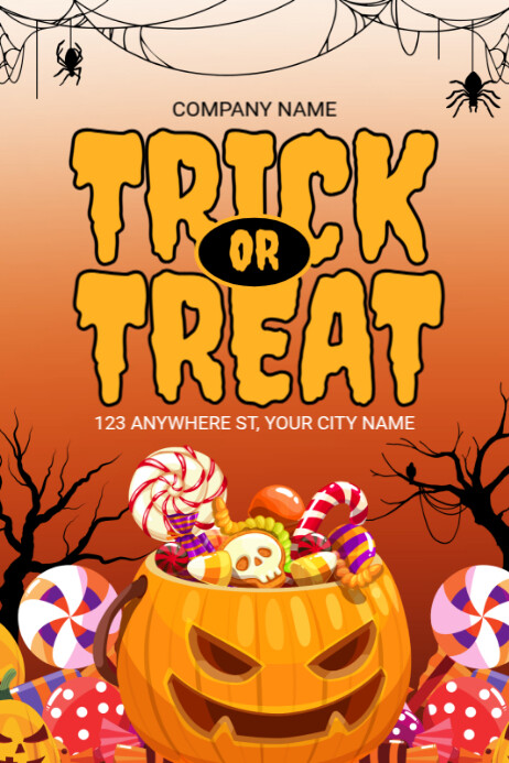 Copy of Orange Maximalist Trick Or Treat Poster | PosterMyWall