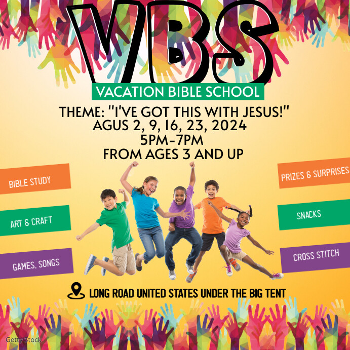 Copy of Orange Maximalist Vacation Bible School Insta | PosterMyWall
