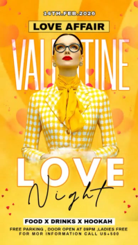 Orange Maximalist Valentine Day Party Instagram Story template