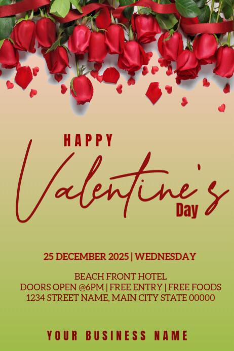 Orange Maximalist Valentines Day Poster Cartaz template