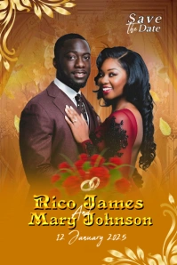 Orange Maximalist Wedding Flyer Design  Pinterest Graphic template
