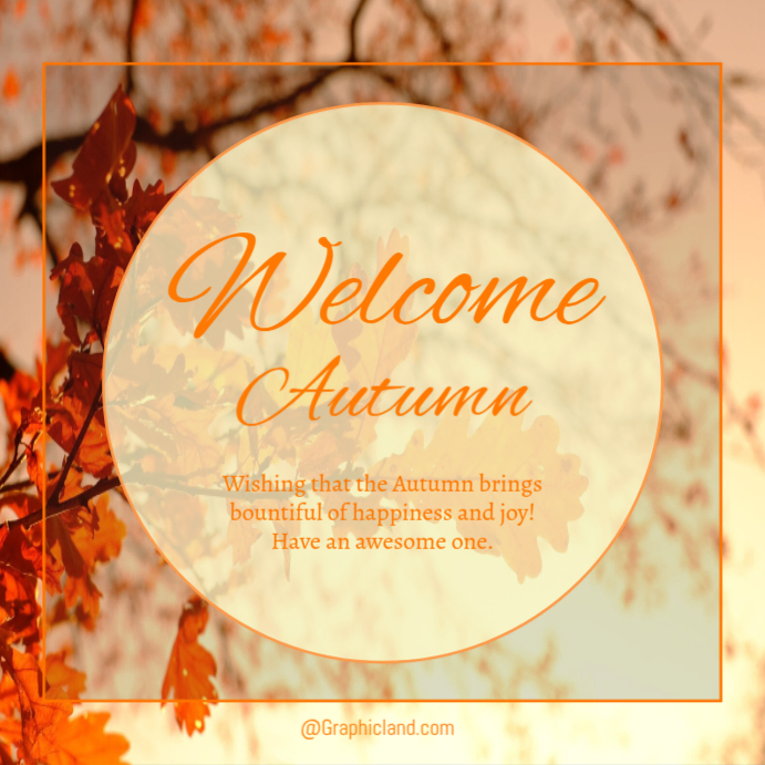 Orange Maximalist Welcome Autumn Instagram Post Template | PosterMyWall