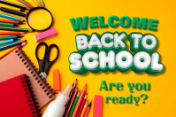 Orange Maximalist Welcome Back To School Design  Poster template