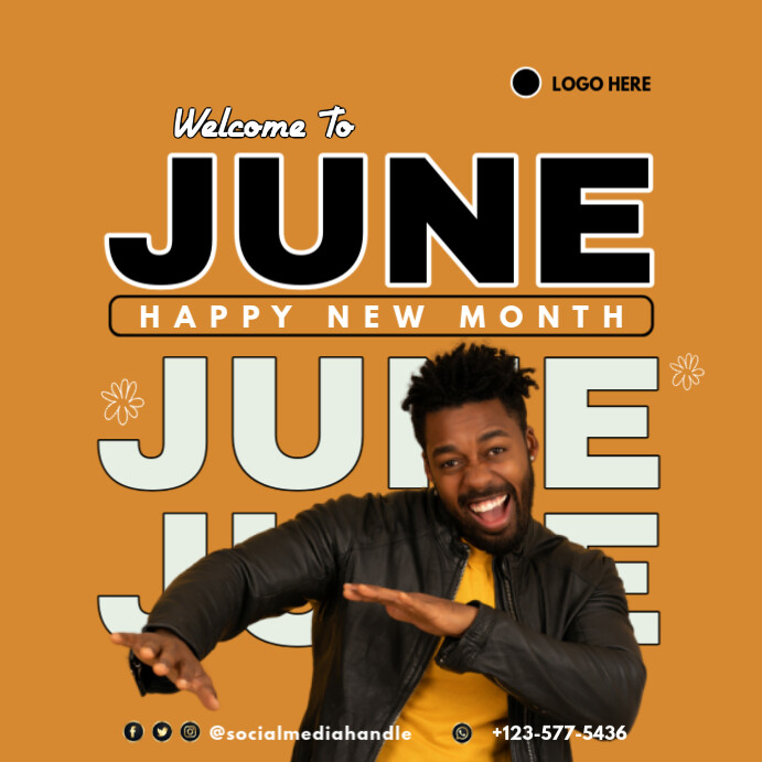 Copy of Orange Maximalist Welcome To June Instagram Post | PosterMyWall