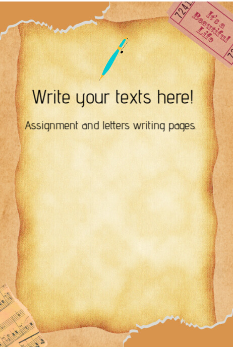 Orange Maximalist White Papers For Assignment And Letters Writing Pages  Poster template