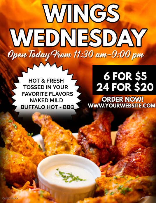 Orange Maximalist Wing Wednesday Flyer (us Le template