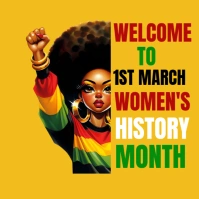 Orange Maximalist Women's History Month Instagram Post template