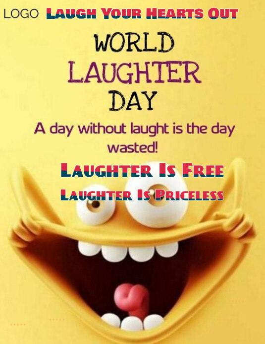 Orange Maximalist World Laughter Day  Flyer (us Letter) Pamflet (VSA Brief) template