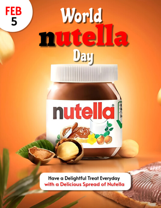 Copy of Orange Maximalist World Nutella Day Flyer (us Letter ...