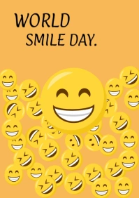Orange Maximalist World Smile Day A4 template