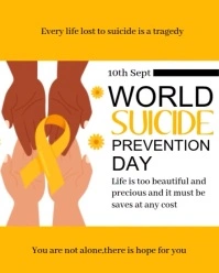 Orange Maximalist World Suicide Prevention Day  Instagram Portrait template