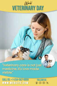 Laranja Orange Maximalist World Veterinary Day Poster Poster Template