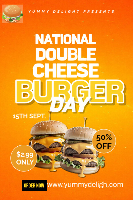 Orange Maximalist Yellow National Cheese Burg Imagem do Pinterest template