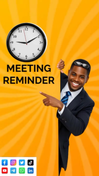 Orange Meeting Reminder Instagram Reel Video template