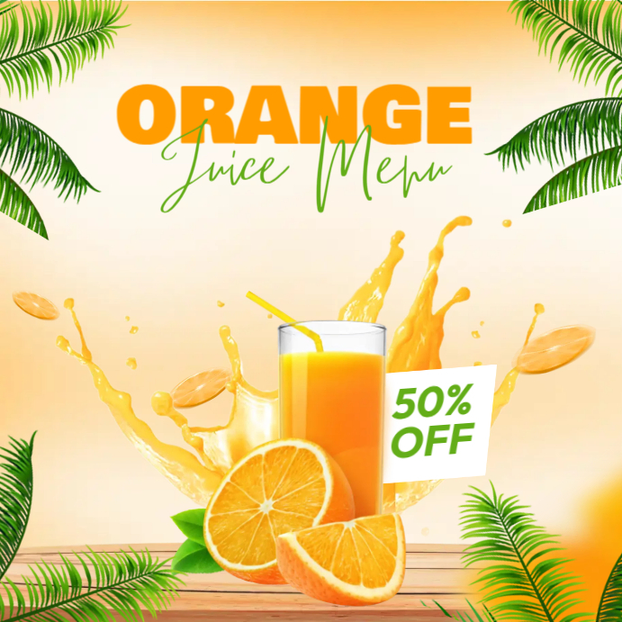 Plantilla de Orange Menu | PosterMyWall
