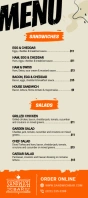 Orange Menu Rack Card template