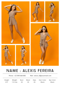 Orange Model Portfolio A4 template