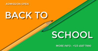 Orange Modern & Minimal Admission Open Back To School Facebook Shared Image template