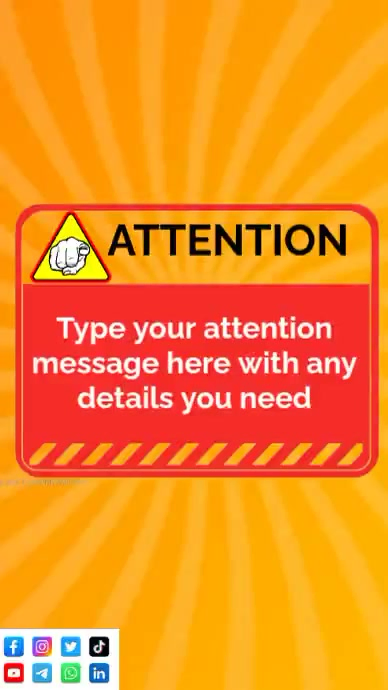 Copy of Orange Modern & Minimal Attention Message Instagram Reel Video ...