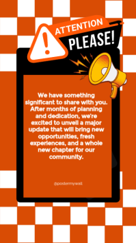 Orange  Modern & Minimal Attention Please Instagram Story Indaba yaku-Instagram template