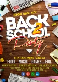 Orange Modern & Minimal Back To School A6 template