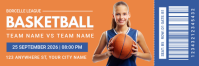 Pomarańczowy Basketball Game Twitter Banner Template