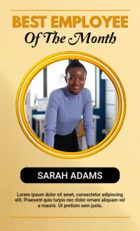 Orange Modern & Minimal Best Employee Of The Month Us Legal template