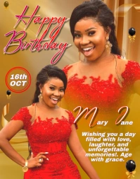 Orange Modern & Minimal Birthday Flyer Poster/wallboard template