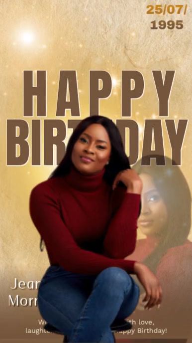 Orange Modern & Minimal Birthday Greeting Instagram Reel template