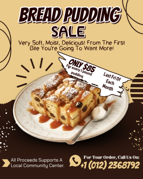 Bread Pudding Sale Instagram Ad Template | PosterMyWall