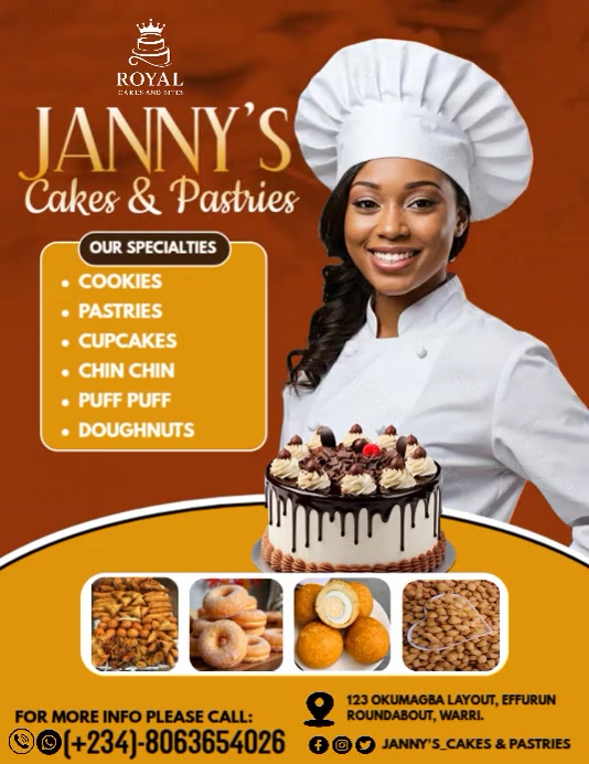 Orange Modern & Minimal Cake And Pastry Flyer Flyer (us Letter ...