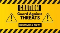 Orange Modern & Minimal Caution, Guard Against Threats Youtube Thumbnail YouTube-thumbnail template