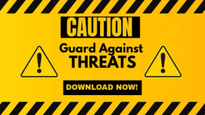 Orange Modern & Minimal Caution, Guard Against Threats Youtube Thumbnail YouTube-miniature template