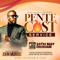 Orange Modern & Minimal Church Event Instagram Post template
