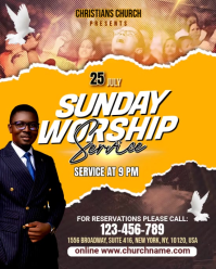 Orange Church Event Instagram Portrait Template