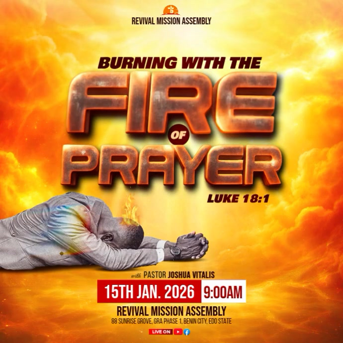 Copy of Orange Modern & Minimal Church Prayer & Fasting Retreat Flyer ...