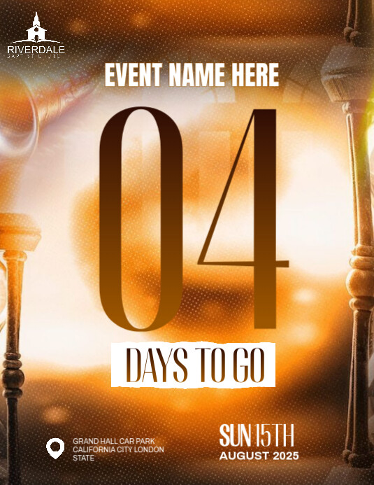 Orange Modern & Minimal Church Program Countdown Templates Flyer (us Letter)