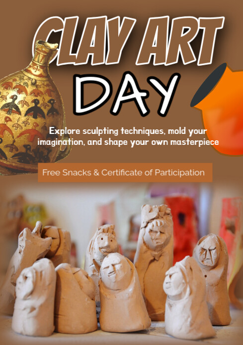 Orange Modern & Minimal Client Art Day A4 template