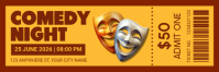 Orange Modern & Minimal Comedy Night Event Twitter Banner template