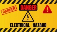 Orange Modern & Minimal Danger, Electrical Hazard  Youtube Thumbnail YouTube-thumbnail template