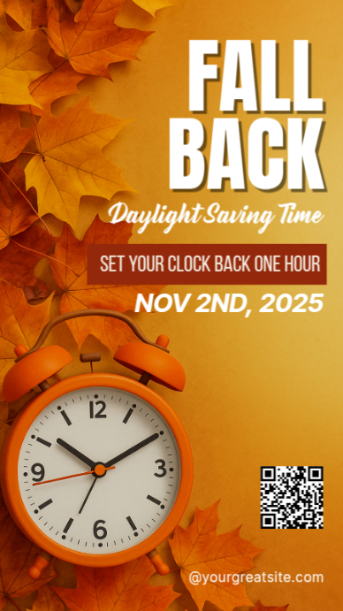 Orange Modern & Minimal Daylight Saving Time Instagram Story template