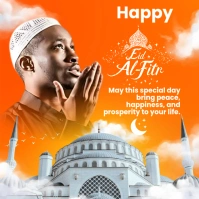 Orange Modern & Minimal Eid Fitr  Instagram Post template