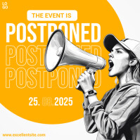 Orange Modern & Minimal Event Is Postponed  Instagram Post template