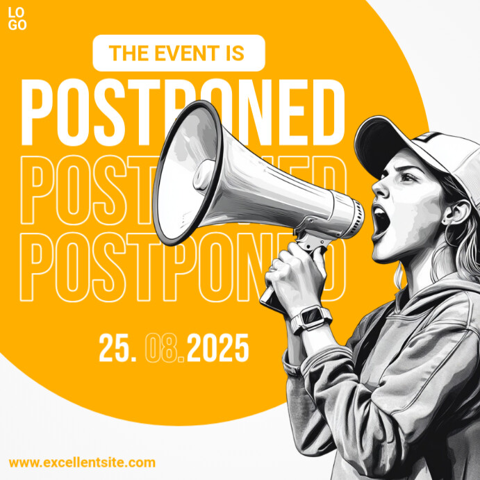 Orange Modern & Minimal Event Is Postponed  Instagram Post template